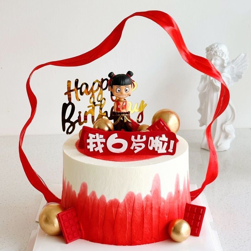 Trendy Super Cute Nezha And Ao Bing Model Figurine Nezha 2: The Magic Child Birthday Cake Decoration For Children - Image 5